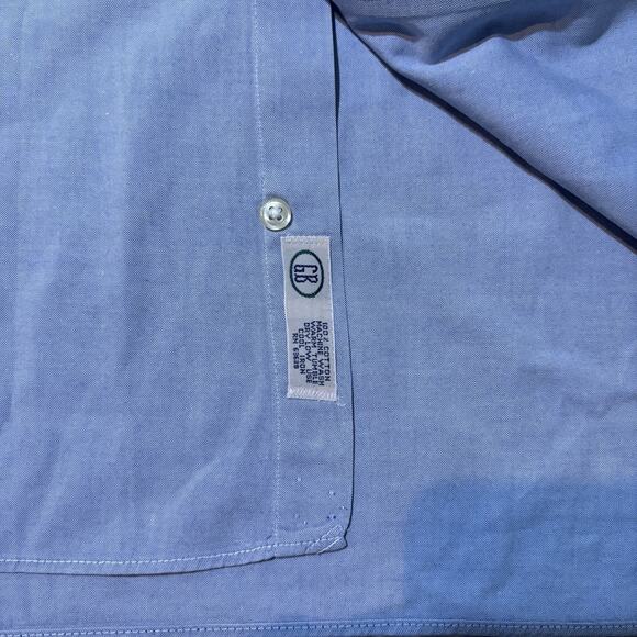 Gitman Bros Rochester Shirt Mens 19 36 Pinpoint Cotton Oxford Long Sleeve - Picture 6 of 12